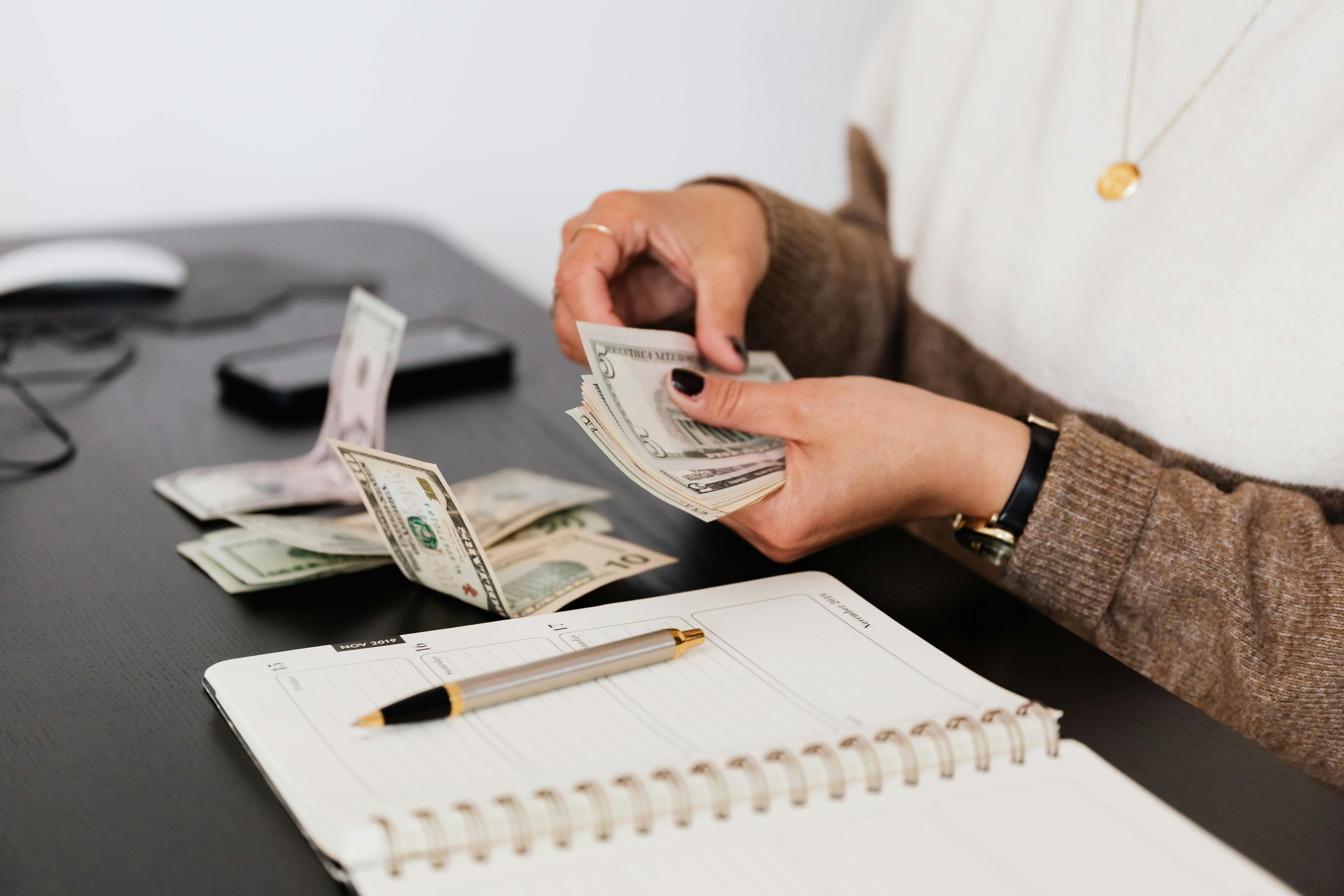 Wallet with money saved